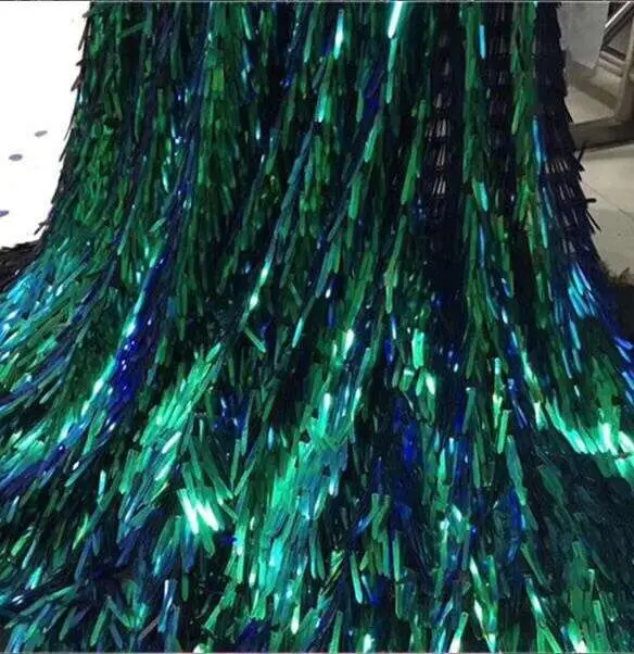 

(5yards/lot ) 2018 New High quality emerald green Velvet African tulle lace French net lace fabric with Sequins for party dress
