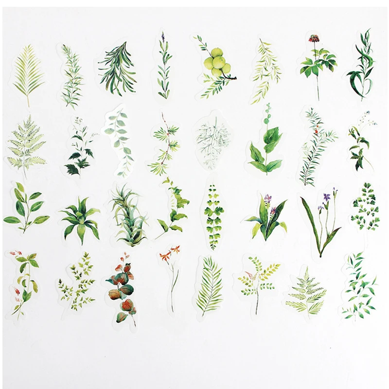 

34 pcs/lot fresh plant washi paper sticker DIY for scrapbooking diary album planner sticker post stationery school supplies