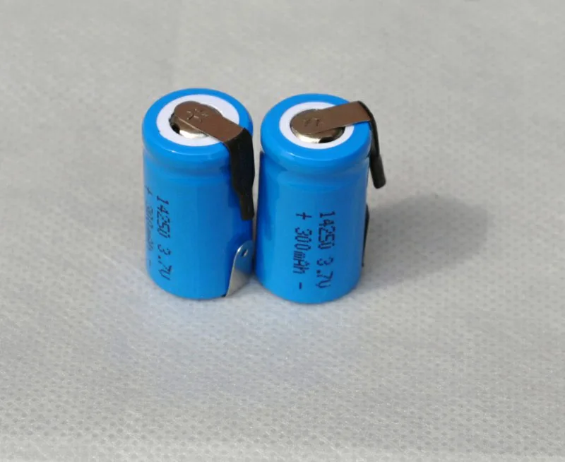 2PCS 3.7V 14250 li ion rechargeable battery 300mah lithium ion li ion