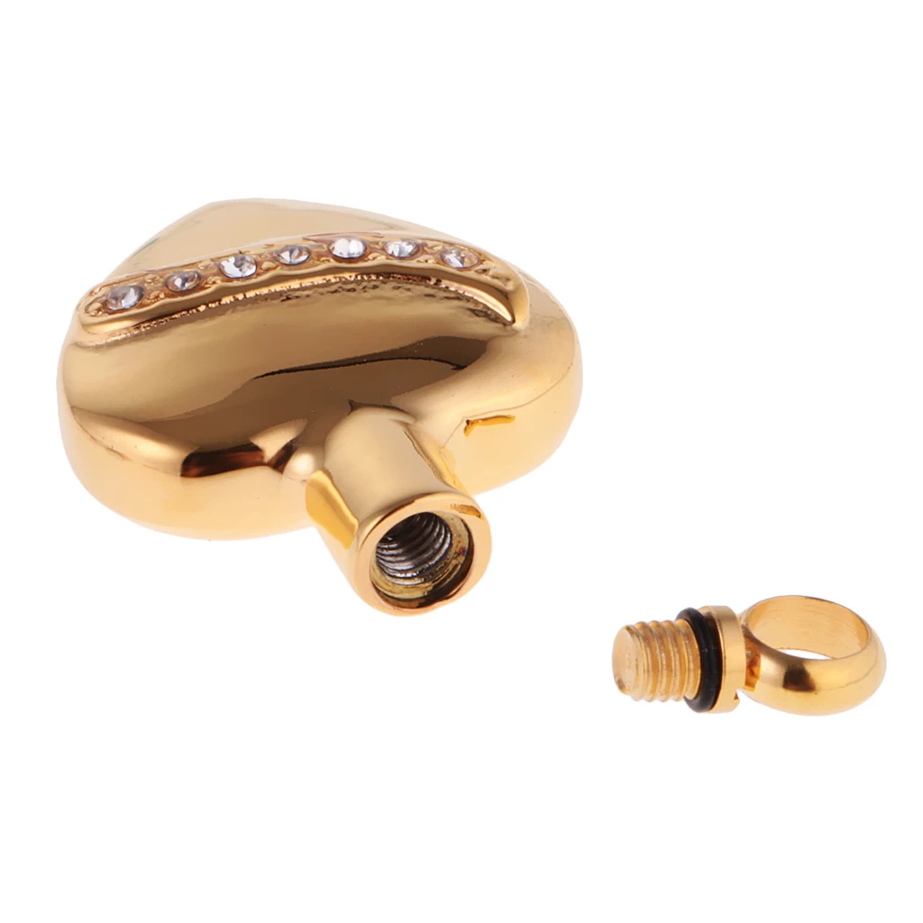 

Openable Stainless Steel Crystal Heart Shape Cremation Ash Urn Keepsake Pendant Gold
