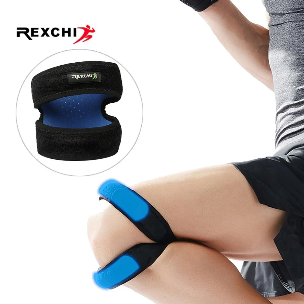 REXCHI 1 قطعة التدريب مرونة الرضفة هدفين نيباد الركبة دعم سادة واقية حزام كرة السلة الكرة الطائرة الرياضة السلامة