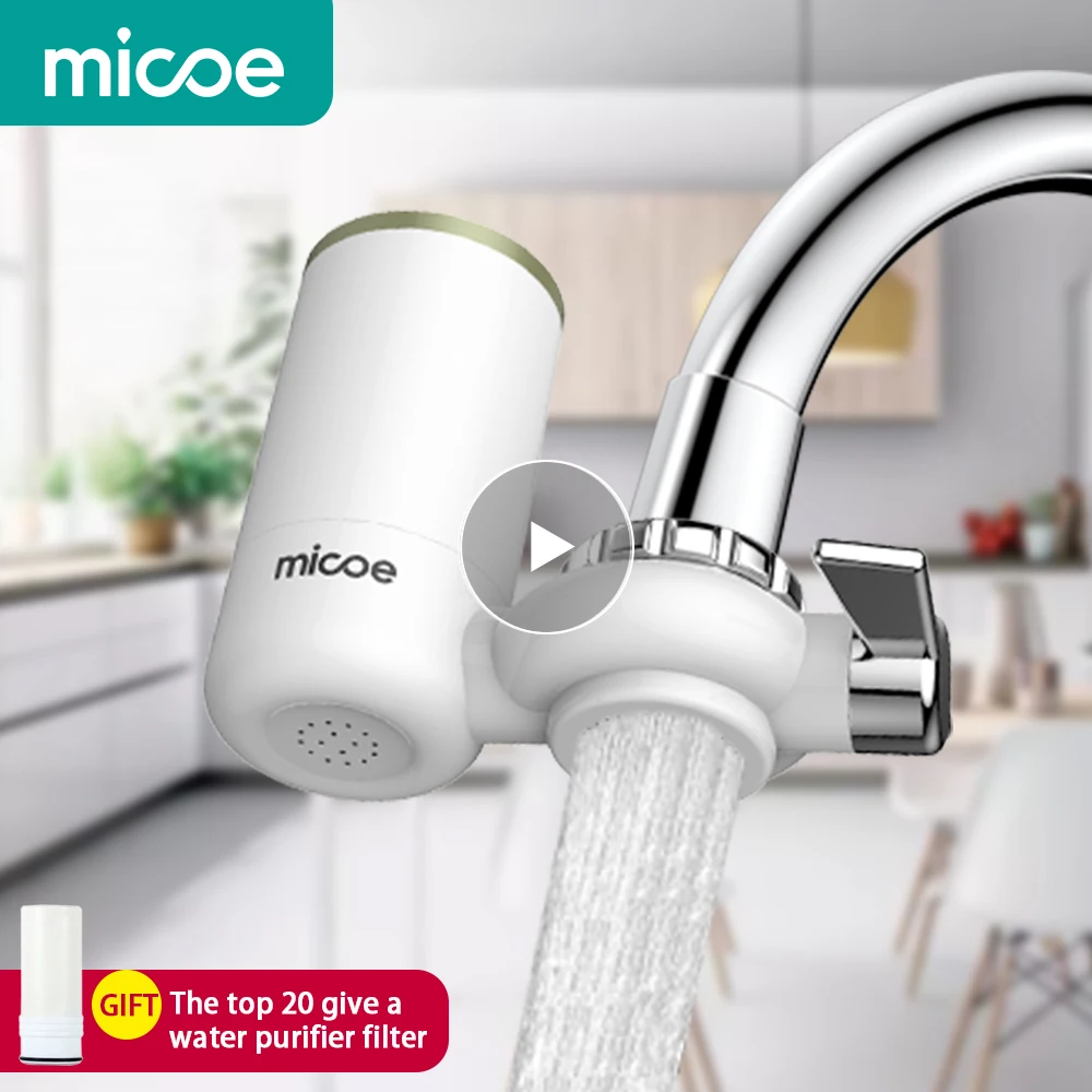 

Micoe Water Purifier Filter Faucet Filtration System with Washable Ceramics Filter Core (faucet filter H-D2002W