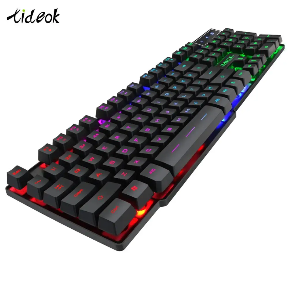

LED Light Gaming Keyboard Professional Game Player Computer PC Keyboard Office Wired USB Backlight Waterproof Floating Key Cap