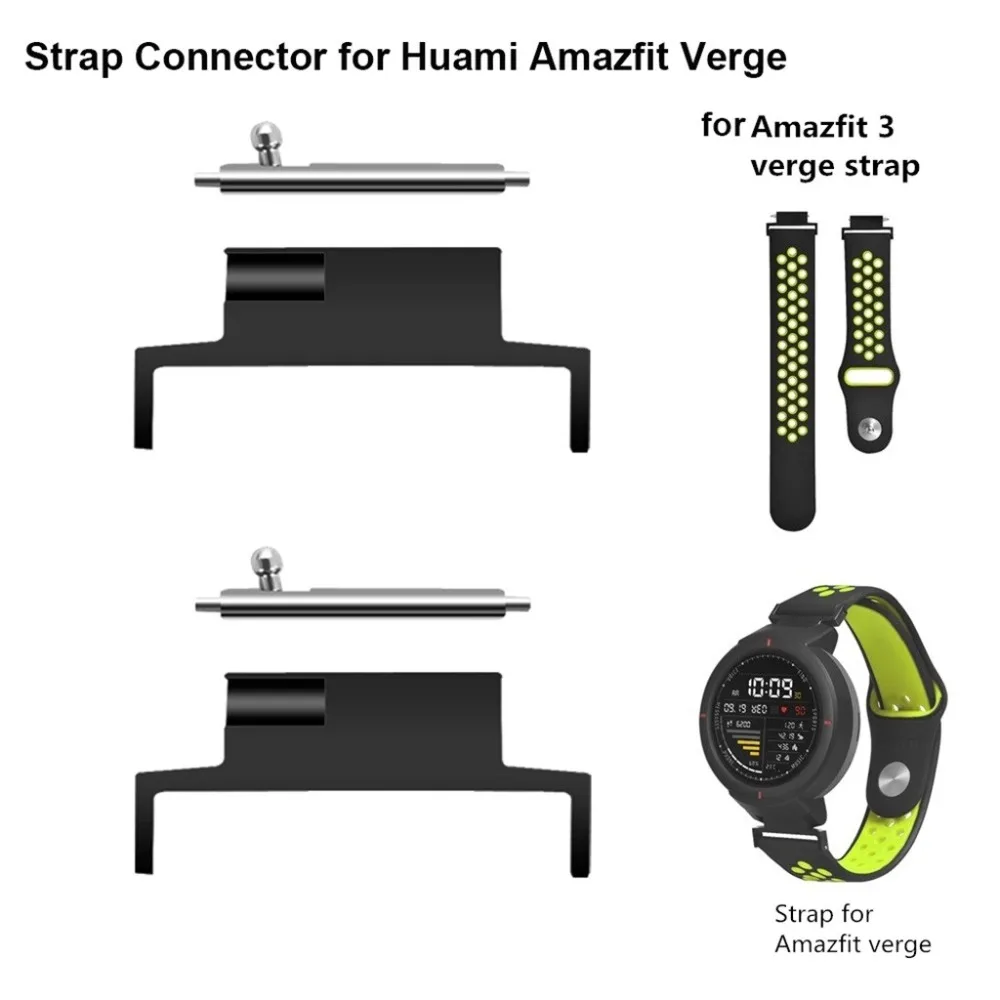 

2Pairs Band Adapter Bracelet Strap Connector for Huami Amazfit Verge Smart Watch Band Adapter Connection accessories