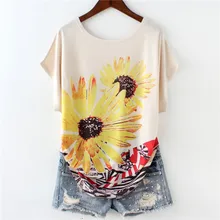 Модная негабаритная футболка с цветочным принтом для женщин, с коротким рукавом, с круглым вырезом, эстетические Графические футболки, тонкий летний топ, Забавные футболки