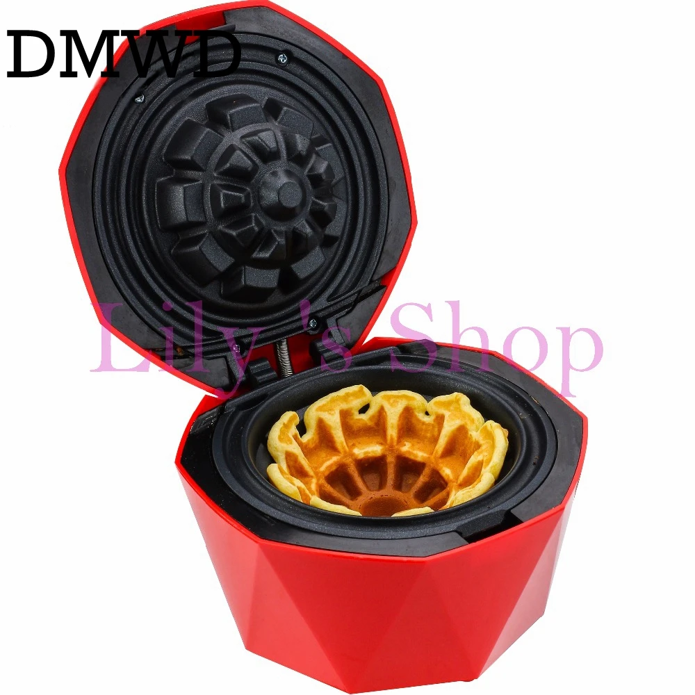 DMWD Electric Ice Cream egg Waffle Bowl Maker machine Iron