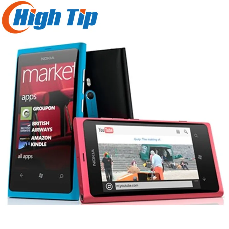 Nokia Lumia 800 разблокированный оригинальный мобильный телефон Смартфон 3G 8MP камера оконные рамы мобильного телефона Бесплатная доставка