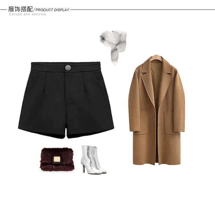 Осенние зимние шорты женские корейские с высокой талией толстые широкие шорты женские серые черные повседневные брюки свободного кроя размера плюс 6XL
