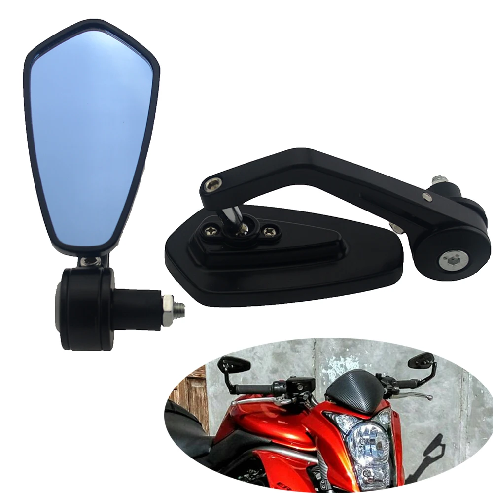 

Aluminum Motorcycle 7/8" 22mm Handle Bar End Mirrors Custom Bobber Cafe Racer Buell Clubman For Honda Suzuki Ducati BMW Kawasaki