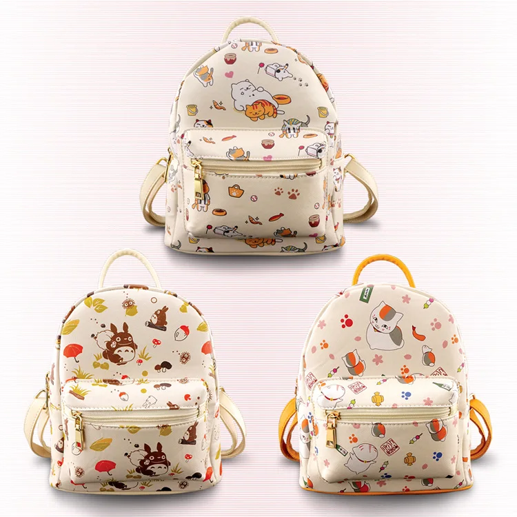 

Neko Atsume Totoro Natsume Yuujinchou Pu Cartoon Anime Backpack Women Schoolbag Pokemon Bookbags Mochilas Miku Pu Knapsack