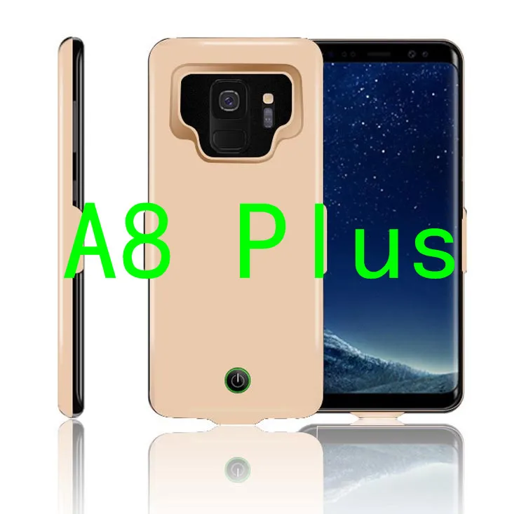 Чехол для зарядки аккумулятора для samsung Galaxy S8, S9 Plus, Note 9, A8 Plus,, чехол для зарядного устройства, запасная упаковка, внешний аккумулятор, чехол, Capa - Цвет: A8 Plus-Gold