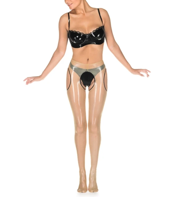 Сексуальный костюм латексные резиновые колготки Pantihose Фетиш прозрачные леггинсы