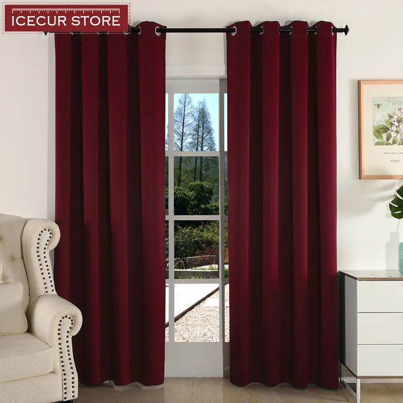 ICECUR Thicken Fabric Blackout Curtains for Living Room Kitchen High Quality Modern Bedroom Window Blinds Drapes | Дом и сад