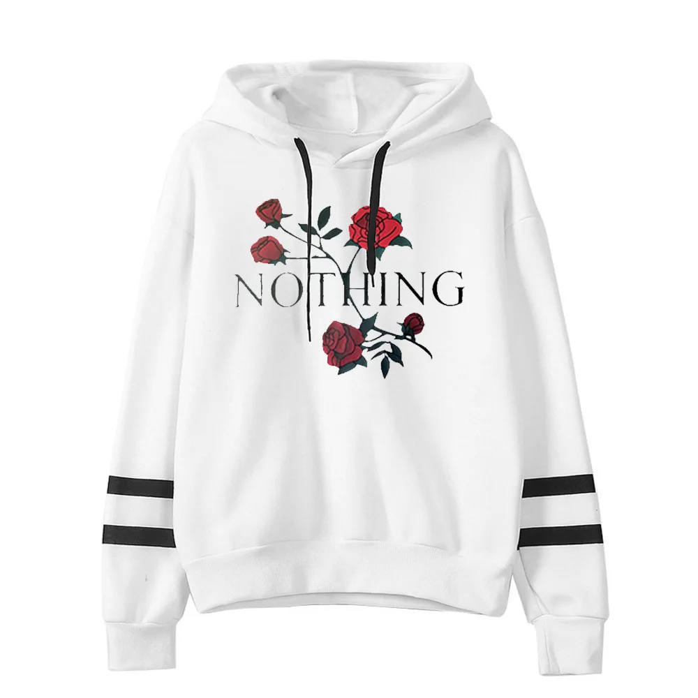 

winter and 2019 Europe style rose floral hoodies woman sweatshirt fashion hooded pullover long sleeve female sweatshirt XL