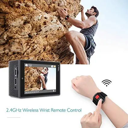 Dragon Touch 4K EIS Экшн-камера 16MP Vision 4 Поддержка внешнего микрофона подводная камера с дистанционным управлением WiFi Спортивная камера