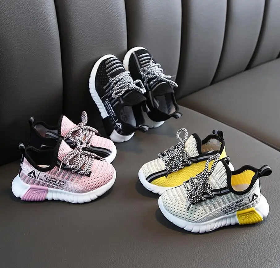 

2019 New Autumn Kids Shoes Breathable Boys Girls Sport Shoes Children Casual Sneakers Baby Running Shoes Mesh Canvas Shoes