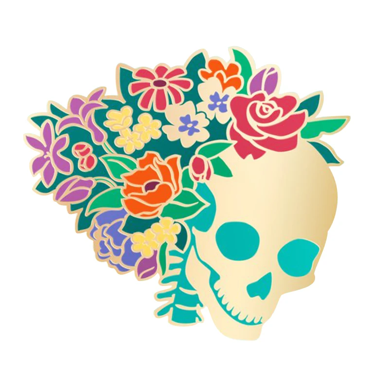 

Floral Skull Pin
