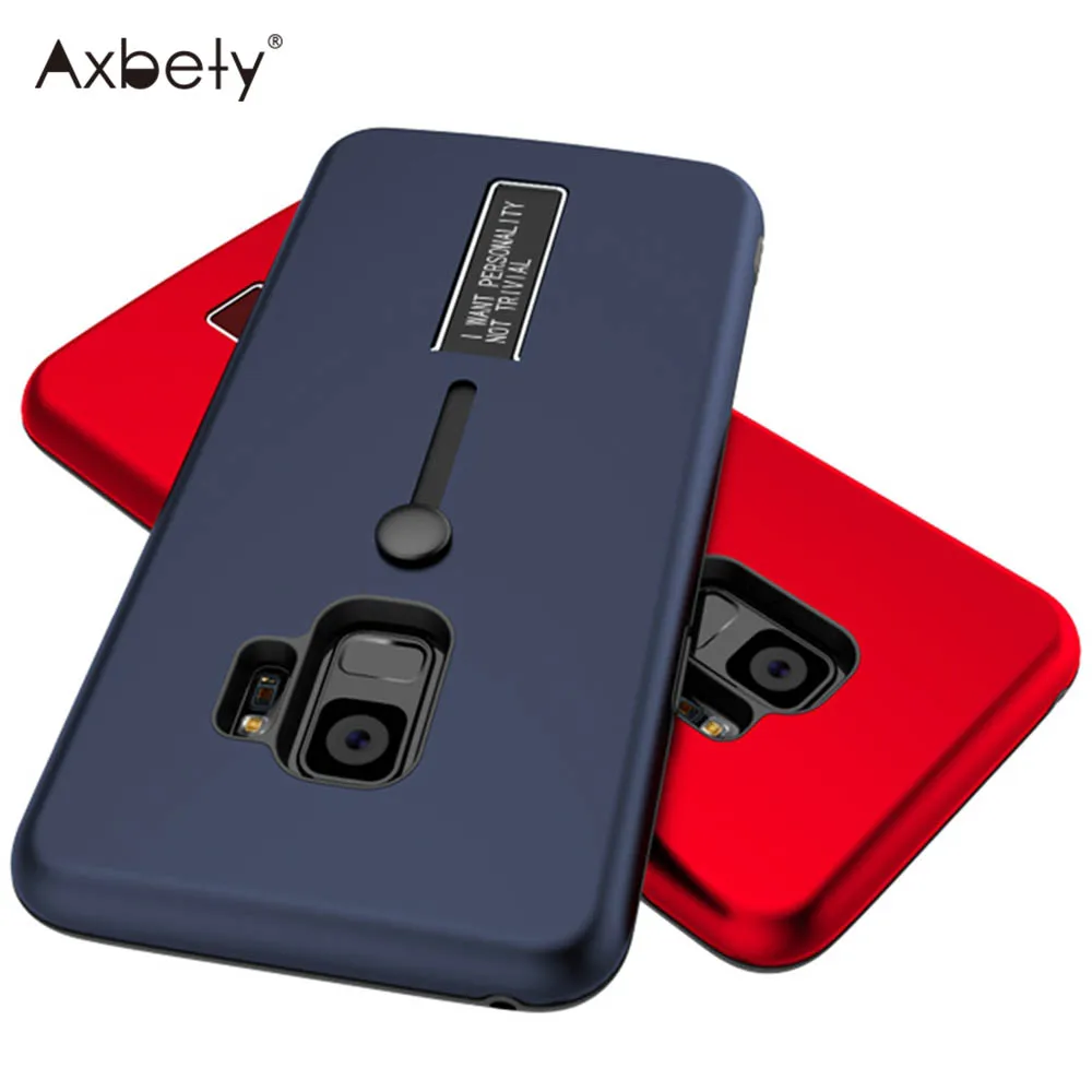 

Fashion Kickstand Case For Samsung S10 Lite S9 S8 Plus Finger Loop Strap Cover For Galaxy Note 9 Note8 S7 Hide Stand Holder Case