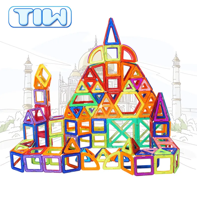 

TIW Magnets blocks building 3D DIY Model Kids Toy Educational Construction Magnetic Designer block Plastic Children Toys