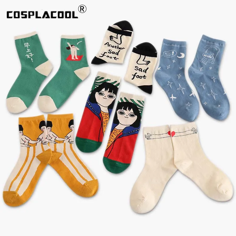 [COSPLACOOL] забавные мультяшные женские узорные короткие хипстерские японские