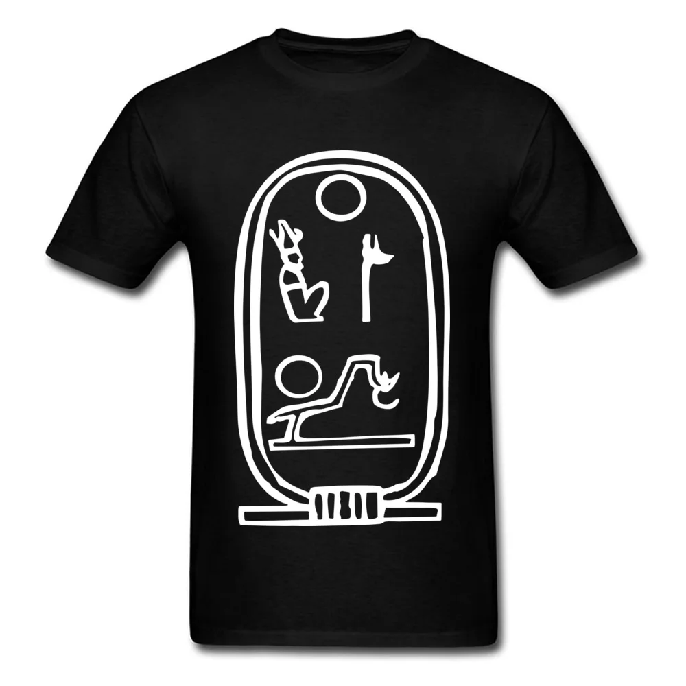 Fashionable T Shirts Newest Round Neck Egyptian Hieroglyph Ancient Pure Cotton Men T Shirt Design Short Sleeve Sweatshirts Egyptian Hieroglyph Ancient black