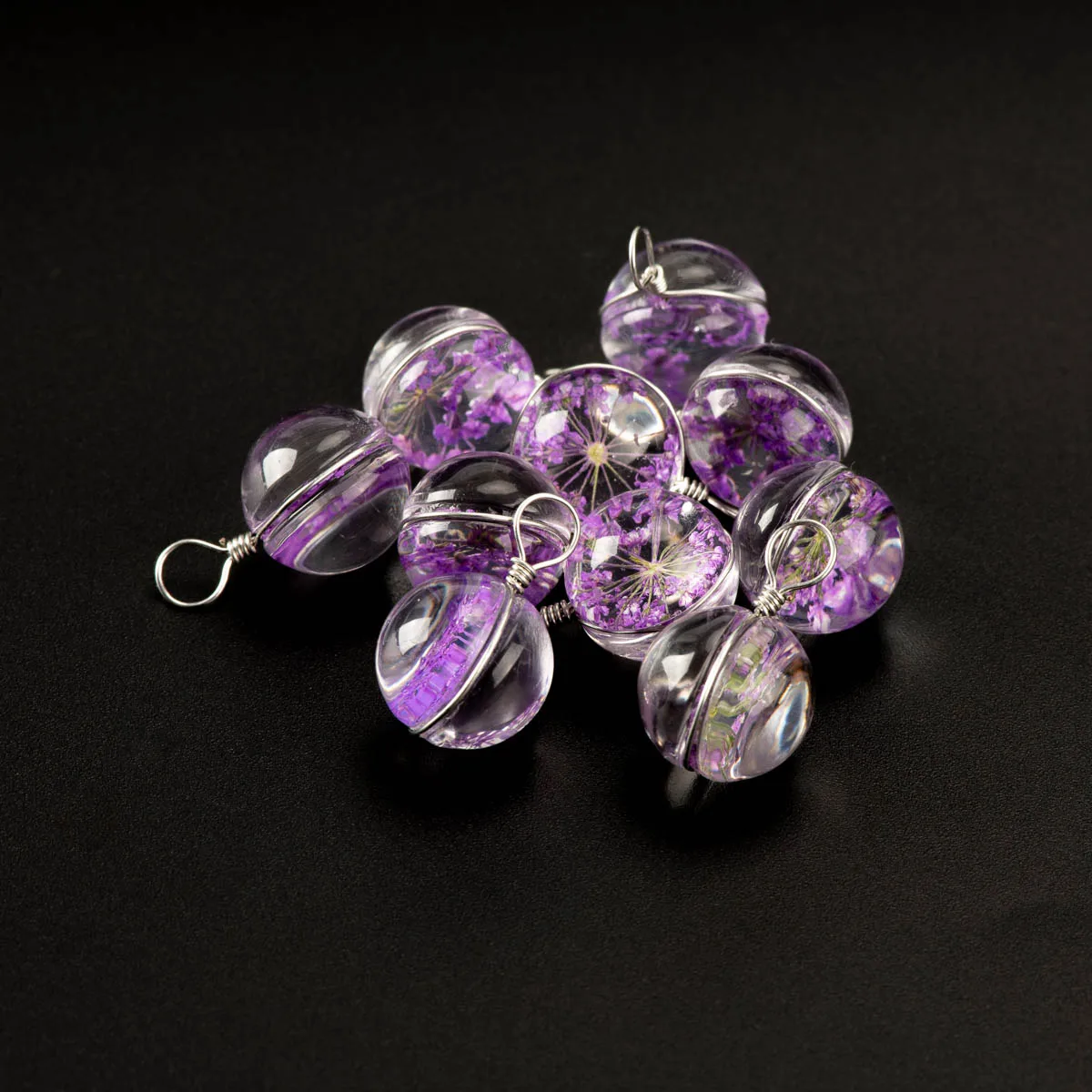

Glass Ball And Flowers Beading Not Wooden Beads For DIY Earrings Bracelet Choker Necklace Jewelry Making Beads #IZ130