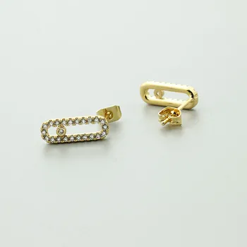 

V Attract 10 Pair CZ Bar Stud Earrings Minimalism Jewelry Gold Geometry Orecchini Donna Femme Bijoux Valentine's Day Gift