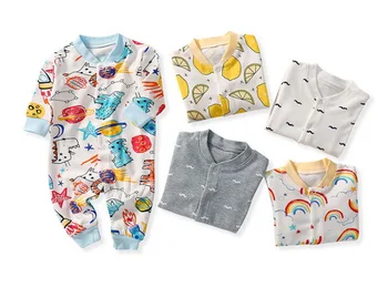 

DHL 20pcs Newborn Infant Cute Cotton Long Sleeve Snap button Unisex Bebe Boy Girls Bodysuit Baby Clothing Body Tops