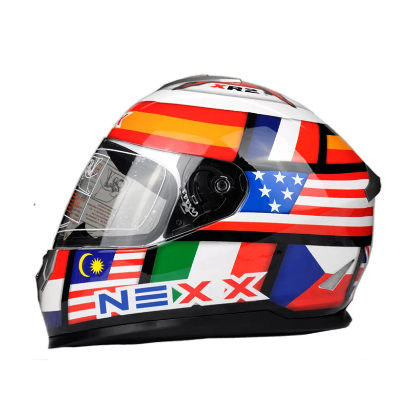Мотоциклетный шлем NEXX гоночный для каратинга на все лицо с флагом|helmet protection|moto