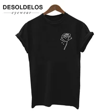 Rose flower pocket Print Women tshirt Cotton Casual Funny t shirt For Lady Top Tee Hipster Tumblr Drop Ship 2019 New Fashion Rose flower pocket Print Women tshirt Cotton Casual Funny t shirt For Lady Top Tee Hipster Tumblr Drop Ship 2019 New Fashion