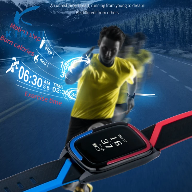 Newest Smartband wristband Heart rate Blood pressure Monitoring alarm clock Fitness tracker fanwan brighten screen smart band |