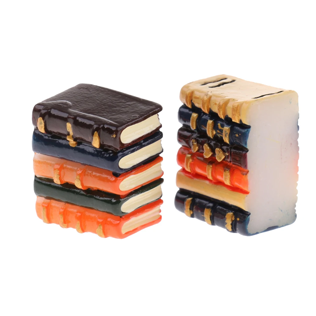 1/12 Scale Resin Books Dollhouse Miniature Bookshelf Decoration 1:12 Doll House Pretend Play Furniture Toys for Kid Children Toy