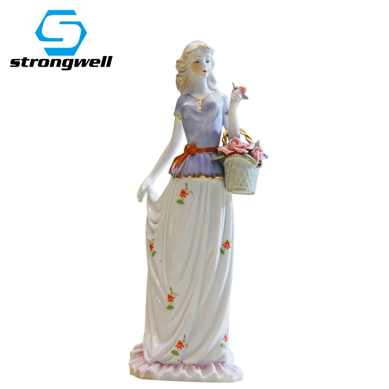 

Strongwell Creative Beauty Girl Ceramic Crafts Ornaments Decoration Accessories Figurines Home Room Decor Birthday Gift Kids Toy