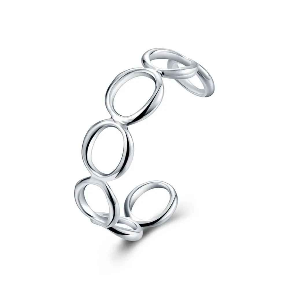 High quality Silver Color letter Seven O cuff Bangle