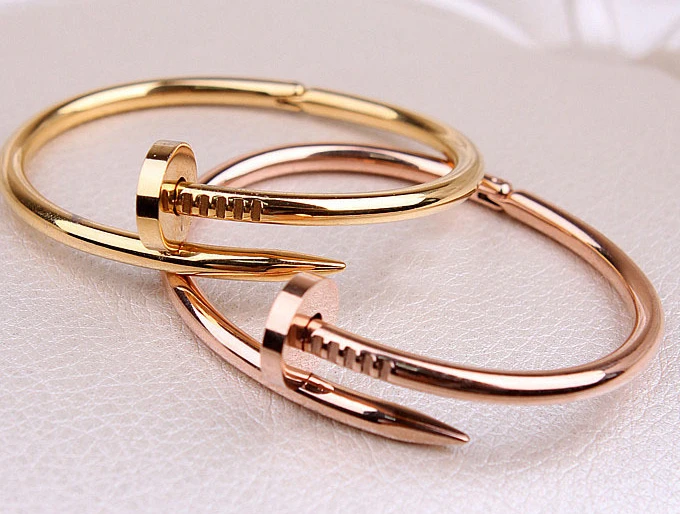 Free Shipping New Arrival Celebrity Womens Mens Stainless Nail Free Shipping New Arrival Celebrity Womens Mens Stainless Nail Bracelet Jewelry Silver Gold Rose Bangle D001 In Bangles From