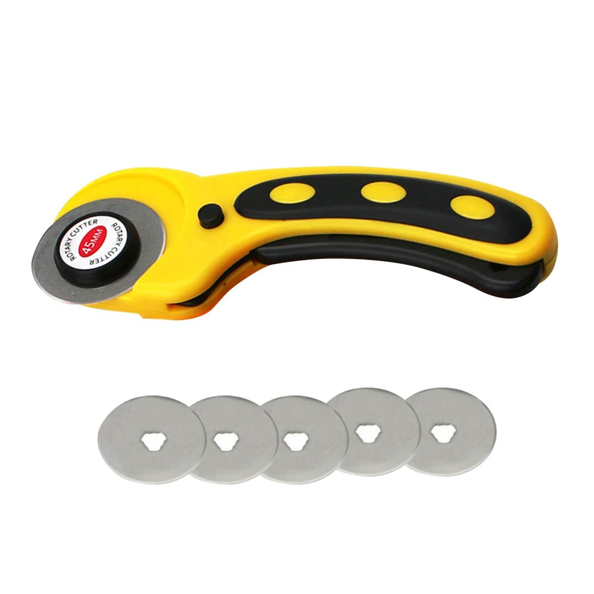 

45mm Rotary Cutter Set Blades Fabric Circular Cutting Wheel Quilter Sewing Leather Cutter DIY Cloth Hob Tool with 5 Spare Blade