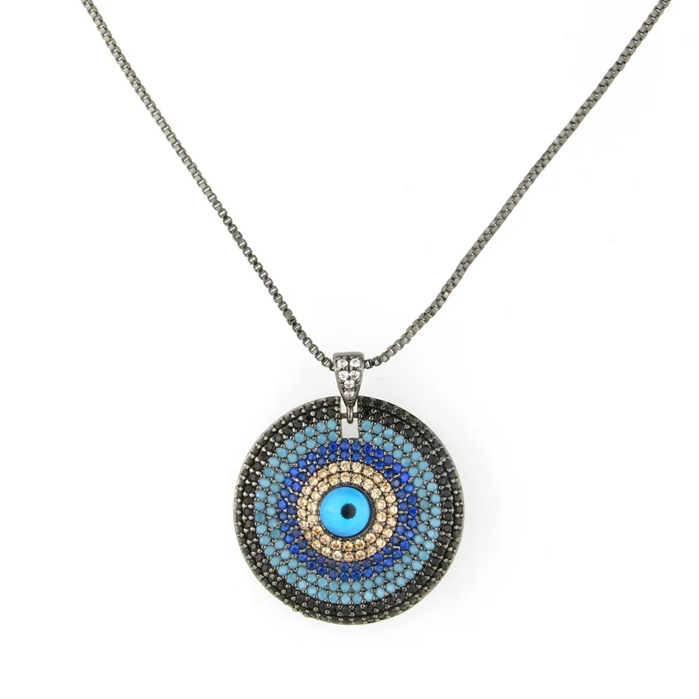 

Round Pendant Necklace Mixed Colors Copper Cubic Zirconia MOLINUO