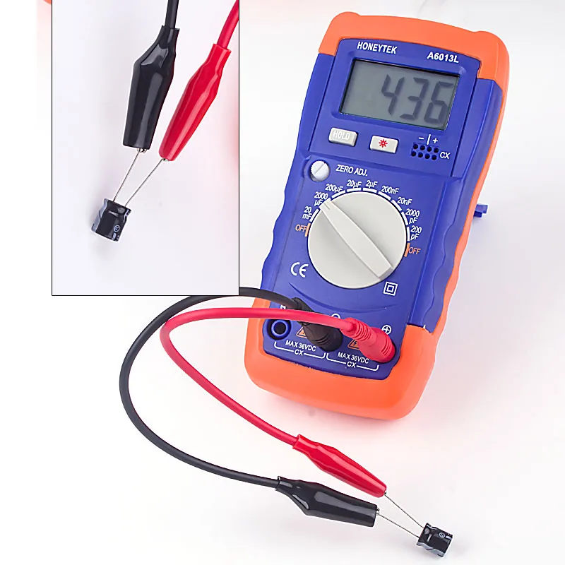 HONEYTEK A6013L Handheld Digital Capacitance Meter Electronic Capacitor Meter Tester Capacitor Checker Diagnostic-Tool LCR Meter 2