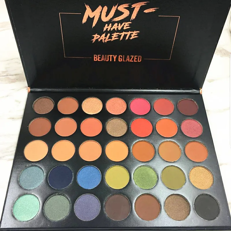 Beauty Glazed 35 оттенков матовые тени для век Палитра Сияющие нюдовые блестки