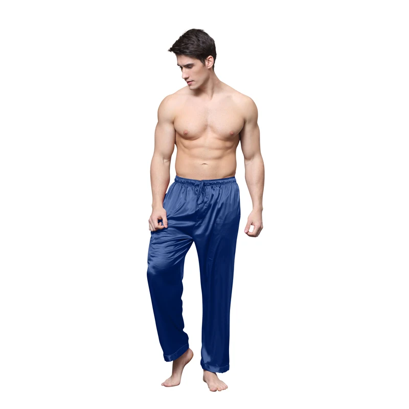 TONY& candice атласные шелковые пижамы для мужчин Шелковые штаны длинные Lounge Пижама мягкие пижамы атласной ткани сна повседневные штаны