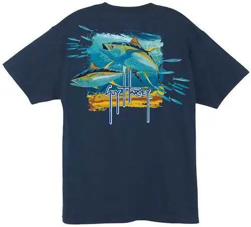 Мужская футболка с коротким рукавом и логотипом Guy Harvey средней длины героями