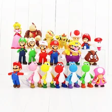 7-14 cm Jogo Super Mario Figura Modelo Brinquedo Fantasma Cogumelo KingKong Pêssego Princesa Koopa Bowser Luigi Yoshi bonito modelo brinquedos para o miúdo