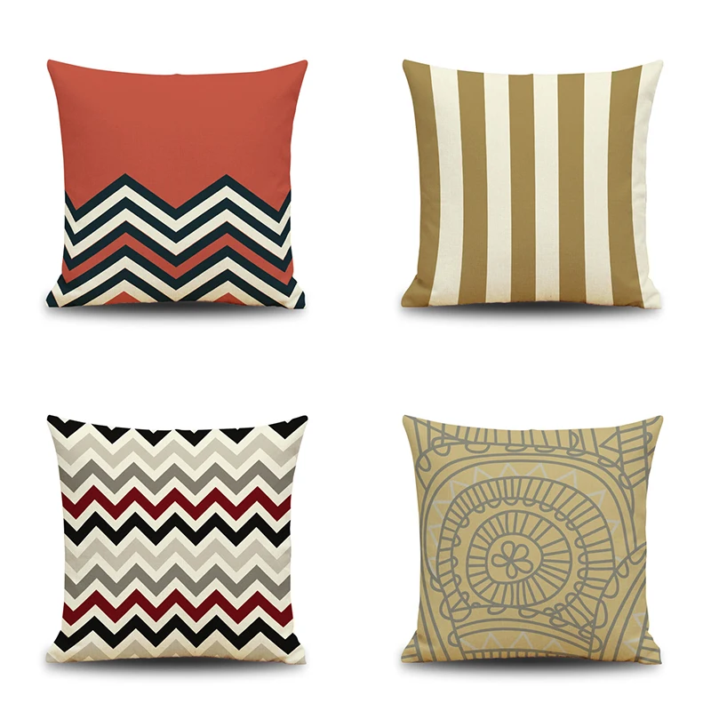 

Funda Geometry 45x45cm Mustard Pillow Case Yellow Fall Autumn Geometric Cushion Cover Sofa Pillow Covers Decorative Pillowcase