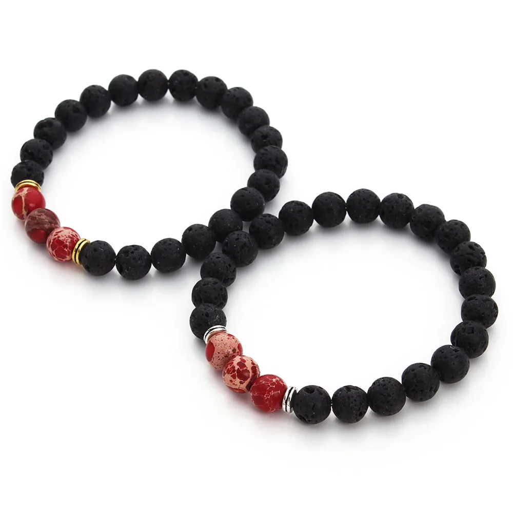 High Quality Black Lava Stone Beaded Bracelet Bangle Imperial Beads High Quality Black Lava Stone Beaded Bracelet Bangle Imperial Beads Stretch Women Mens Energy Yoga Jewelry Gift Bracelets In Charm From