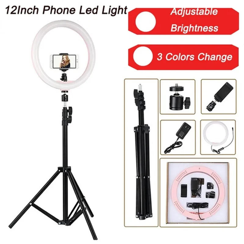 

Tycipy Ring Light 24W 180 Beads Photo Dimmable Studio Camera Makeup Light Kit Phone Video Light Lamp with Tripod for Smartphone