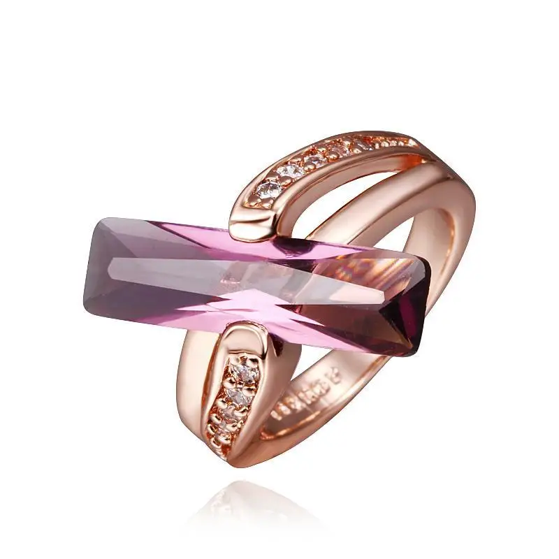 R413 Wholesale High QualityNickle Free Antiallergic New Fashion Jewelry 18K Real Gold Plated Ring For Women