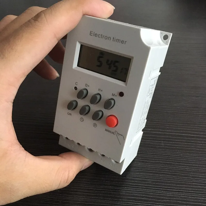KG316T 220V 7-Day Programmable Digital Timer Switch For Lights, Microcomputer Time Control Switch Timing Control Range 1Min - 168H Fans Motors