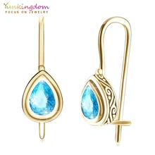 Yunkingdom модные 925 пробы серебряные ювелирные изделия капли воды Кристалл Длинные серьги для женщин Свадебные серьги K5442