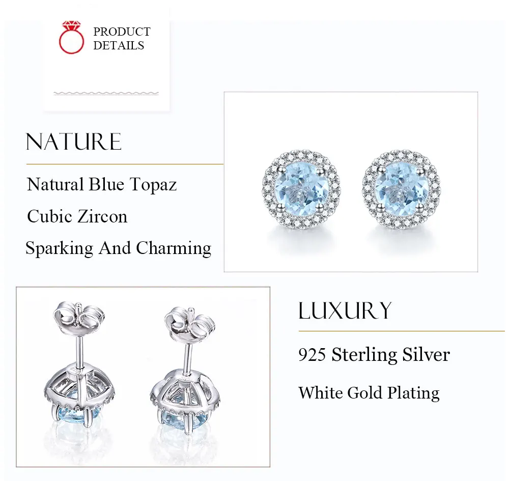 silver blue topaz earrings CAE01986SD-1 (9)