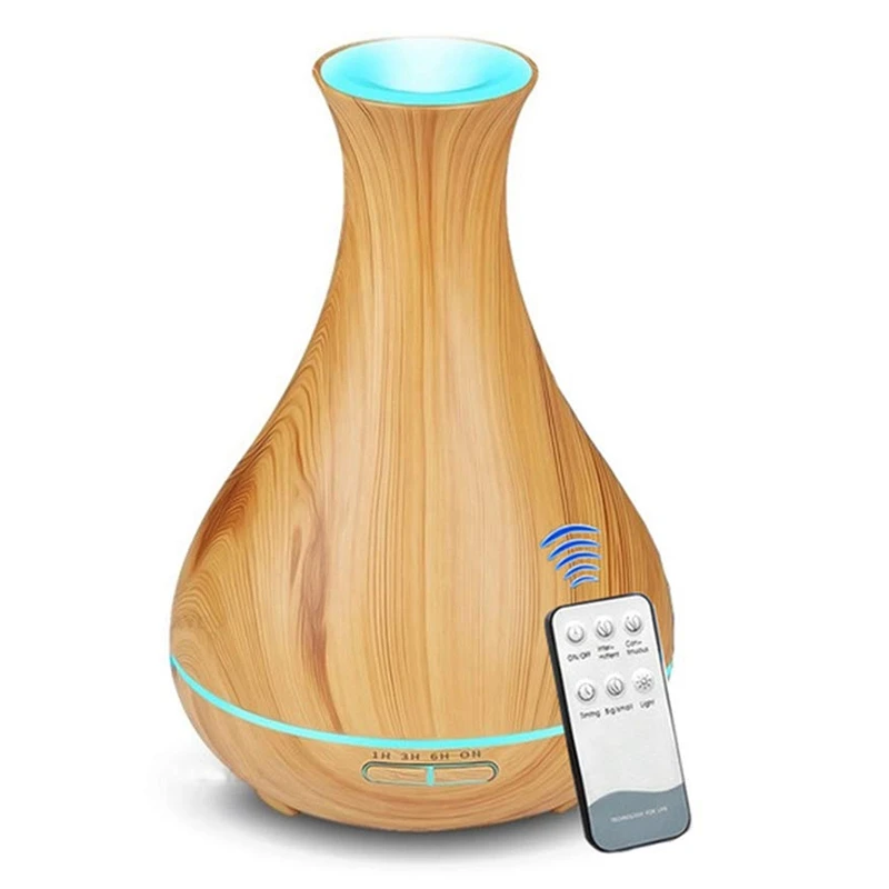 

550Ml Ultrasonic Essential Oil Diffusers Air Humidifiers Wood Grain Diffuser Aroma Mist Maker With Led Light For Home Uk Plug